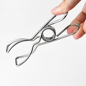 Stainless Steel Spring Clothes Clips Large Size Durable Windproof For Blanket Sock Trouser Drying Storage Use - Product Image 1
