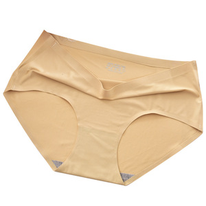 Slip Donna Traspiranti Senza Cuciture in Seta Ghiaccio a Vita Media, Mutandine Sottili Tinta Unita, Lingerie Comoda per Donna - Product Image 5