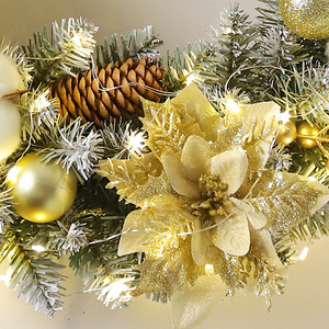 Guirlande <span class=keywords><strong>de</strong></span> <span class=keywords><strong>Noël</strong></span> pré-éclairée <span class=keywords><strong>de</strong></span> 40 à 60 cm avec lumières LED blanc chaud, décoration <span class=keywords><strong>de</strong></span> <span class=keywords><strong>Noël</strong></span> <span class=keywords><strong>lumineuse</strong></span> pour cheminée - Product Image 5