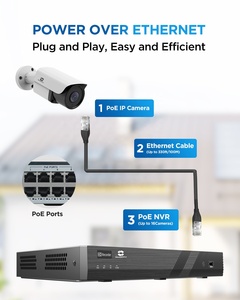 Système de caméra CCTV NVR 16 canaux GWSECU, disque dur 4 To, 16* 5MP, caméra IP PoE étanche avec IA, vision nocturne, surveillance commerciale via application - Product Image 4