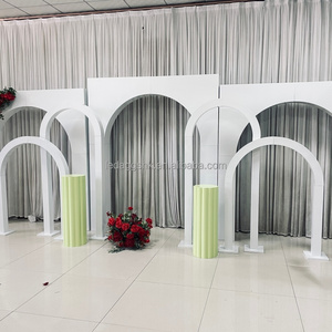 LEDA New Design White Metal Wedding Arch Wedding Stage <b>Backdrop</b> Ceremony Entrance for Wedding Events Decor - Product Image 2