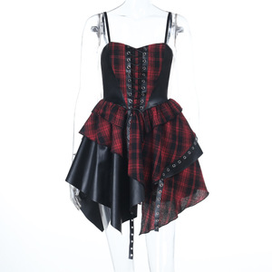 Completi per Bambini Stile Y2K <span class=keywords><strong>Gothic</strong></span> Lolita <span class=keywords><strong>Anime</strong></span>, Abito con Gonna Tartan Punk, Outfit Harajuku per Spettacoli - Product Image 5