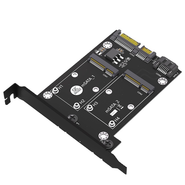 Upgrade Version Dual SATA3 Adapter Card with Full Height Profile Bracket MSATA to SSD Converter-Stock Available