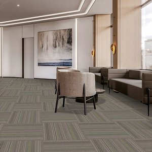 Square Carpet Tiles Interlocking Flooring with Non-Slip Backing PET Material Loop Pile Modern Style Living Room & Office Use - Product Image 6