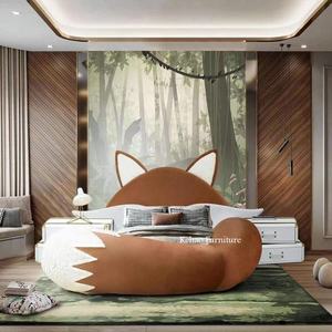 Детская кровать с лисой, новый дизайн, принцесса, розовый мальчик, прекрасная двойная детская кровать, комплект мебели для спальни - Product Image 2