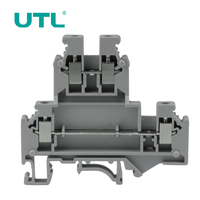 UTL 500V 32A 4mm PA66 équivalent Double niveau connexion à vis connecteur de câblage Rail Din borniers UKKB5