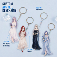 Porte-clés acrylique anime avec mousqueton, transparent brillant, impression UV à détails net, personnalisé, vente en gros, OEM