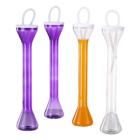 Gobelets en plastique de 24 oz pour boissons de fête, longs, avec couvercle et paille, pour slush et autres boissons