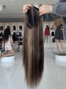 Pelucas con Parte en U sin Pegamento para Mujer -- Peluca de Fibra Capilar Humana con Banda Elástica Transpirable y Línea de Cabello Natural, Cómoda y Segura para el Verano - Product Image 6