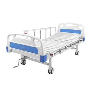 Tempat Tidur Rumah Sakit Manual Biru dengan Satu Engkol, Bahan Besi ABS, Furnitur <span class=keywords><strong>Stretcher</strong></span> Manual, Garansi Bersertifikat ISO 3 Tahun, Tempat Tidur Perawatan - Product Image 6