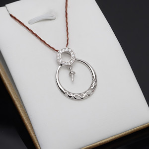 Colgante de Cabeza de Muñeco de Nieve Blanco de Plata S925, Colgante de Perla de 6-8 mm, Accesorios de Joyería DIY, Bandeja con Incrustaciones de Dijes con Patrón Numérico 598 - Product Image 1
