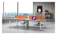 Bureau debout moderne en acier extensible et durable pour 6 personnes avec pieds réglables en hauteur, montage facile