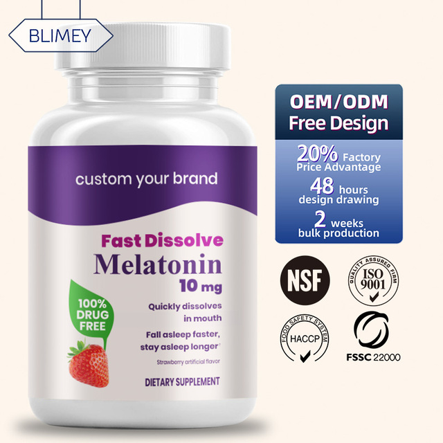3Mg 5Mg 10Mg 12Mg 60Mg Vitamin B6 L-Theanine Fast Dissolve Melatonin Tablets for Sleep