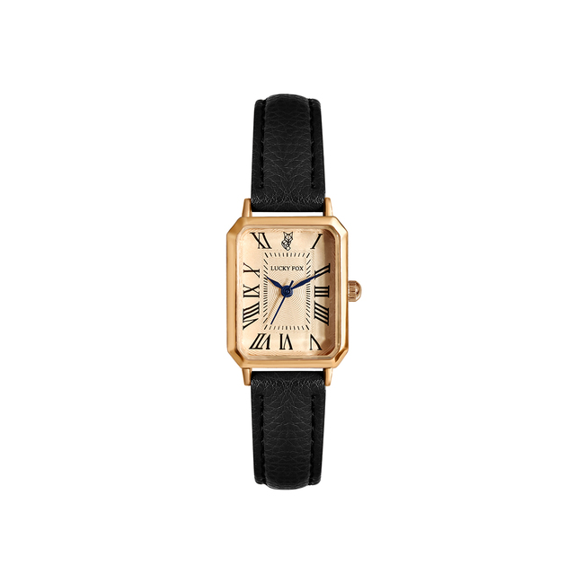 Luxury Vintage Women's Watch with Roman Numeral Rose Gold Square Alloy Case Quartz Movement Hangzhou Brand Charm Jewelry