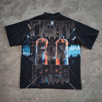 T-shirts graphiques personnalisés avec logo, T-shirts à impression en relief de poids lourd, Playera Hip Hop Largo Oversize, T-shirts graphiques pour hommes