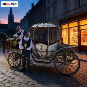 Chariot mobile pour événements, style Princesse, avec chevaux électriques, carrosse de mariage Cendrillon en fer, couleur personnalisable - Product Image 4