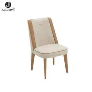 Luxury Hotel Lobby Furniture Microfiber Leather Dining Chair Ash Wood Solid Wood Frame Dining Chairs