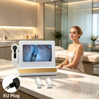 Détecteur de follicules pileux du cuir chevelu HD 11 pouces, analyseur de peau à double objectif 50X 200X, appareil portable de test de la peau et des cheveux 1000W pixels