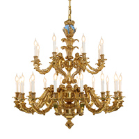 Lustre en laiton antique élégant de grande taille, style vintage français de luxe, pour hall d'hôtel et banquets