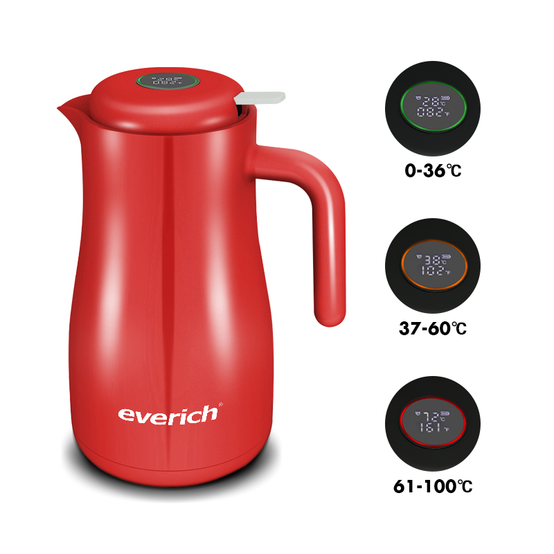 Электрический чайник с двойными стенками из нержавеющей стали 100%, электрический чайник с быстрым закипанием и умным будильником