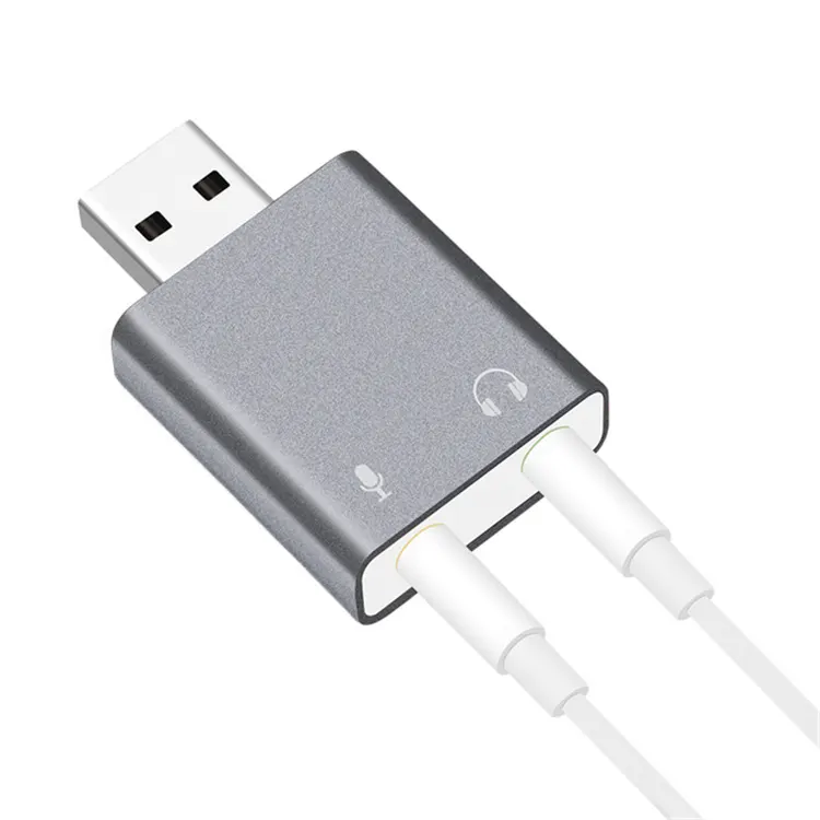 Carte son virtuelle 3D 7.1 canaux Interface de pilote USB Carte son audio externe 3.5mm