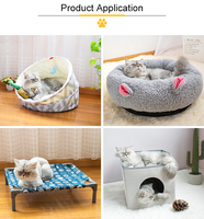 Besky hiver chaud longue peluche moelleux à capuche chien chat beignet lit grotte apaisant lavable cabane lit