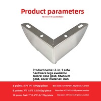 Pieds de meubles en acier au carbone de luxe léger, électroplaqués, pour armoire, meuble TV, table basse, canapé - Conception deux-en-un