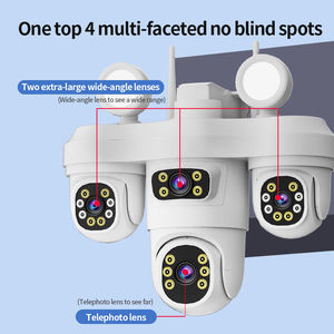 Kamera IP Pertanian HIKWIFI Terbaru 20MP Empat Lensa Empat Layar Lampu 4W Deteksi Gerak Manusia Alarm Kamera Wifi Luar Ruangan - Product Image 5