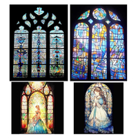 Maßgefertigtes Europäisches Kirchenfenster-Deckenpaneel aus Buntglas, Robustes Oberlicht für Hotels, Treppenhäuser, Eingangshallen und Apartments