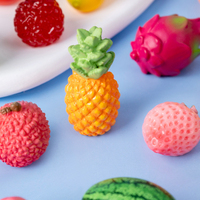 Schattige mini fruit hars figuurtjes miniatures bureau ornamenten kleine sinaasappel banaan charme poppenhuis decoraties DIY accessoires