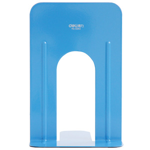 Deli Metal Bookend 9263 Blue Desktop Organizer Bookshelf Office Supply - Product Image 1