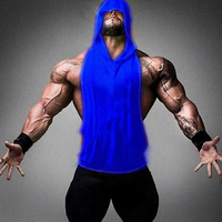 Erkekler vücut geliştirme spor salonu Hoodie spor Fitness kas Tank Top egzersiz için