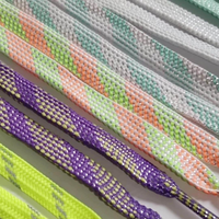 Lacets plats en polyester doré et argenté de 8 mm, accessoires de chaussures multicolores pour chaussures décontractées et de sport, vente chaude
