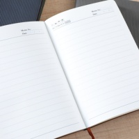 Agenda d'affaires relié thermiquement en cuir PU texturé A5, 100 feuilles, papier ligné 100 g/m², marque-page en ruban, journal exécutif