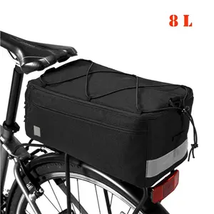 Coffre isotherme noire à revêtement doux, sac pour liquide chaud ou froid, rangement arrière de bicyclette, porte-bagages et pochettes pour cycles