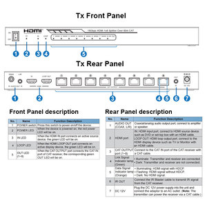 4K 60Hz <span class=keywords><strong>HDMI</strong></span> Extender <span class=keywords><strong>Splitter</strong></span> trên Ethernet 1x8, <span class=keywords><strong>1</strong></span> trong <span class=keywords><strong>8</strong></span> ra <span class=keywords><strong>HDMI</strong></span> <span class=keywords><strong>Splitter</strong></span> Extender trên Cat6 PoC + Vòng lặp 60m - Product Image 5