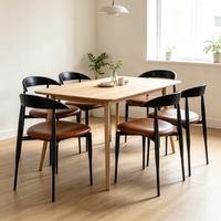 Chaises de salle à manger rétro uniques en cuir PU, chaises de cuisine intérieures, chaises de salle à manger pour la maison, chaises de restaurant haut de gamme avec pieds en métal