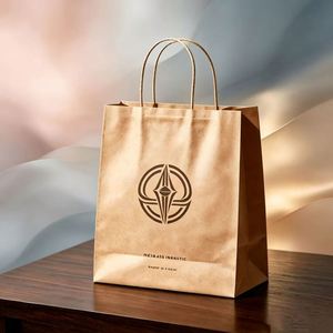 Sacs de transport alimentaire jetables en papier kraft écologiques personnalisés avec logo pour cafés, restaurants et services de traiteur (vente en gros) - Product Image 3