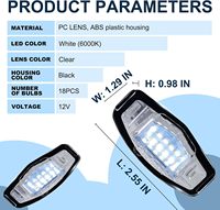 Nrgedzam 2PCS 3W 12V LED Plaque D'immatriculation Lumière Tag Lampe Assemblage Feux Arrière pour Accord /Acura Sedan