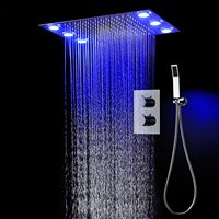 Système de Douche de Pluie Télécommandé LED Multicolore avec Vanne de Commutation Thermostatique