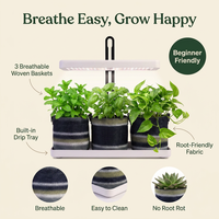 Kit Kebun Herbal Dalam Ruangan dengan Timer & Lampu LED Grow Light F 20W Putih 4000K yang Dapat Diredupkan, Dilengkapi 3 Baki Pembibitan OEM & ODM