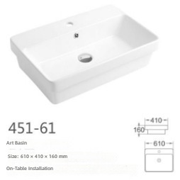 Lavabo rond élégant <span class=keywords><strong>de</strong></span> style nordique moderne pour comptoir ; Lavabo en céramique pour salles <span class=keywords><strong>de</strong></span> <span class=keywords><strong>bain</strong></span>, hôtels et balcons ; Lavabo monobloc - Product Image 4