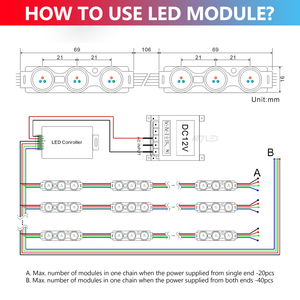 Módulo LED SMD 5050 de 12V Súper Brillante, RGB, CE, ROHS, 5 Años de Garantía, Módulo RGB de 3 LED, 0.72W, Iluminación Interior Suave para Señalización, Módulo Retroiluminado IP67 - Product Image 5