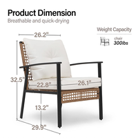 Fauteuils de patio en osier très demandés, chaises d'appoint de bistrot en rotin pour l'extérieur, ensemble de canapés individuels pour véranda et balcon