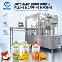 Automatische vul- en afsluitmachine voor smoothie fruitsap in spuitzakken, Doypack systeem voor puree