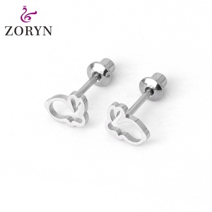 316L Stainless Steel Silver Plated Screw <b>Back</b> Stud <b>Earrings</b> Round Disc High Polish Hypoallergenic Tarnish Resistant for Women - Product Image 5