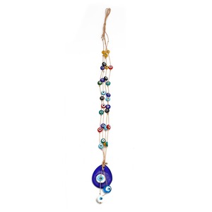 Gran oferta de moda, cuerda de cáñamo trenzada hecha a mano, abalorio de mujer, cristal de la suerte, llavero de ojo de diablo turco azul grande, accesorios <span class=keywords><strong>para</strong></span> <span class=keywords><strong>coche</strong></span> y hogar - Product Image 6