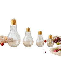 Bouteille à jus en verre transparente en forme d'ampoule, gobelet fantaisie en forme d'ampoule avec couvercle à vis pour jus, bière, smoothie, décoration de fête