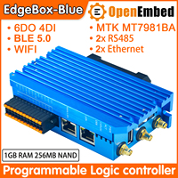 Controlador OpenEmbed PLC Edgebox-Blue Programable de Doble Núcleo Arm Cortex A35 1.5GHz 512MB/1GB/2GB/4GB DDR4 RS485 WiFi6 4G LTE