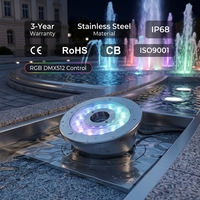 IP68 Edelstahl LED-Brunnenleuchte mit Integrierter Wasserstrahldüse 6W-27W RGBW DMX RDM Unterwasser-Poolleuchte für Landschaftsprojekte